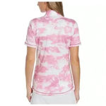 PGA Tour  Apparel Pink Sunset Tie‎ Dye Print Short Sleeve Polo Shirt Photo 1