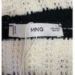 Mango MNG Women's Cream Black Striped Crochet Knit Sleeveless Crop Tank Top Sz S Photo 3