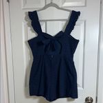 MI AMI BY FRANCESCA BLUE CASUAL SPRING SUMMER BEACH RESORT ROMPER ‎ Size Large Photo 3