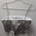 ZARA  Cropped Metallic Top Size M Ref 1971/167 Festival Party Y2K Photo 7