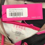 Terez NWT  Neutral Mod Hoodie Sweatshirt 100% Cotton Brown Pink Abstract Size XS Photo 3