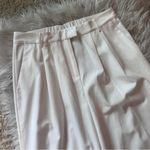 Ivory Pleated High Waist Straight Trousers White Size M Photo 11