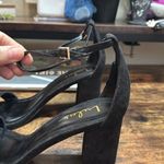 Lulus ‎ Black Suede Strappy Heels Size 10 Photo 3