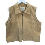Eddie Bauer Womens Zip Corduroy Vest Size XXL Beige Pockets Western Vintage Photo 0