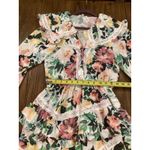 For Love & Lemons  Bailey Floral Asymmetrical long sleeve ruffle mini Dress S Photo 5