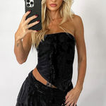 Tiger Mist  Black Lace Ruffle Mini Skirt Photo 0