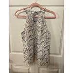 Adiva Floral Lace Keyhole Romantic Halter Top, M Blue Size M Photo 3