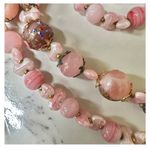 Pink art glass wedding cake vintage necklace Photo 9