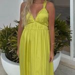 ZARA  maxi long bohemian lime lemon yellow summer wedding vacation casual  Photo 0