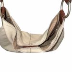Lucky Brand  Cream Leather Hobo Bucket Shoulder Bag Purse Photo 5