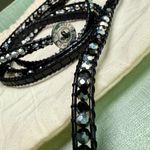 Victoria Emerson Wrap Bracelet Black leather and Silver tone Photo 1