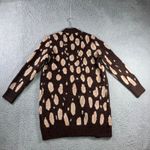 Mystree  Leopard‎ Print Long Cardigan Swater Women Small Open Front Metallic Photo 1