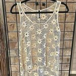 Julia Womens Tank Top Small Beige Tan Crochet Floral Bohemian Photo 0