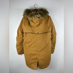 Divided H&M Small Faux Fur Shearling lined Hooded Parka Coat Light Brown Photo 6