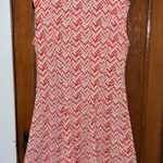 Sharagano Orange And White Striped Dress Photo 1