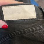 RE/DONE  Black Ankle Cropped Distressed Jeans Photo 5