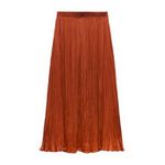 ZARA ZW Collection Satin Effect Pleated Midi Skirt Photo 3