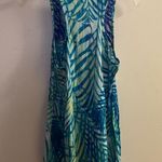 Sofia Vergara Sleep Womens Tank Top M Medium Blue Green Tropical Leaves Print Photo 4