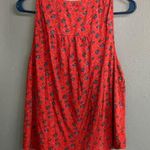 Lucky Brand v neck Red Floral Sleeveless Top XL Photo 4