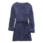 Aerie  Cozy Sweater Knit True Wrap Tie Dress Dusty Blue Wool Alpaca Blend Photo 1