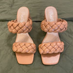 Pink Lily  Braided Block Heels Photo 0