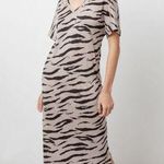 Rails  Ren Beige & Black Watercolor Tiger Stripe Maxi T-Shirt Dress Photo 0
