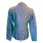 LAFAYETTE 148 Silk Turquoise Shark Skin Blazer 2 Photo 5