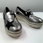 Stella McCartney Stella Mcartney Silver Faux Leather Star Platfrom Sneaker Size 8 Photo 0