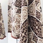 vintage • 1970s tapestry cape brown cream tan rust medallion woven boho western Photo 14