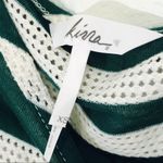 Kirra  Green & White Stripe Mesh Blouse! Photo 6