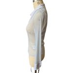 Jonathan Simkhai Standard Tia Sheer Sparkle Shirt Women’s Size XS Ice Blue Photo 3