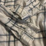 Paige  Plaid Button Down Shirt Size Small Wht/Blue/Tan Photo 9