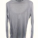 Anthropologie Arden B Gray Long Sleeve Back Cut Out Back Cowl Neck Ruched Top Shirt Y2K Photo 0