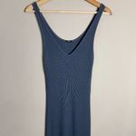 NWOT Revolve Monrow Striped Tank Midi Dress Women's Small Blue Steel Ribbed Photo 5