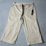 Willi Smith  Pants Womens 8 Tan Tapered Capri Wide Leg Cotton Summer Vacation NEW Photo 0