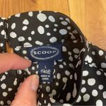 Scoop Ruffle Peplum Women’s Black White Polka Dot Long Sleeve Shirt Blouse Large Photo 7