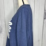 Coldwater Creek  Daisy Sweater Sz L Embroidered Daisy Flower Minimalist Blue Photo 5