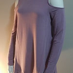 cupio  Purple Cold Shoulder Long Sleeve Top (S) Photo 0