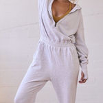 Free People training day light grey jumpsuit with half zip and baggy fit Photo 0