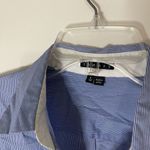 Theory  blue pinstripe button down collar blouse top size XS Photo 1