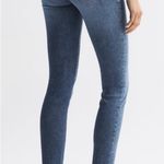 Good American exposed button fly high rise Blue medium wash raw hem Jeans 2/26 Photo 2