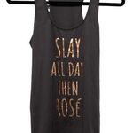 Sport-tek 🔵 SALE 3/$25 SLAY ALL DAY THEN ROSE GRAY GOLD GRAPHIC RACERBACK TANK Photo 0