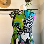 Joseph Ribkoff  Wavy Bright Colored Green Dyed Mod Sleeveless Dress Size 14 Photo 6