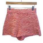 ZARA Womens Zebra Stripe Knit Beach Shorts Orange Medium Photo 3