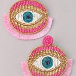 Pink Eye Statement Earrings Photo 0