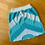 Vintage Centennial Knits Chevron Cap Sleeve 80s Sweater, Teal, White, Size L Blue Size L Photo 0