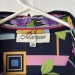 Mariposa Women's Flower Geometric 1/4 Zip Cool Funky Shirt Blouse Boho Beach‎ Photo 1