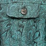 Coldwater Creek Deep Turquoise Jacquard Nights Button Front Jeans Jacket Size PM Photo 11