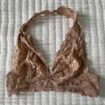 Free People  Tan Halter Lace Bralette Photo 0