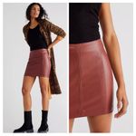 Free People Mini Skirt Modern Femme Vegan Leather Size 10 New with Tag Photo 2